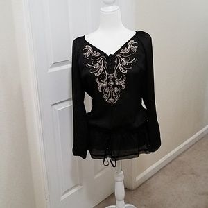 WHBM Long sleeve lightweight blouse